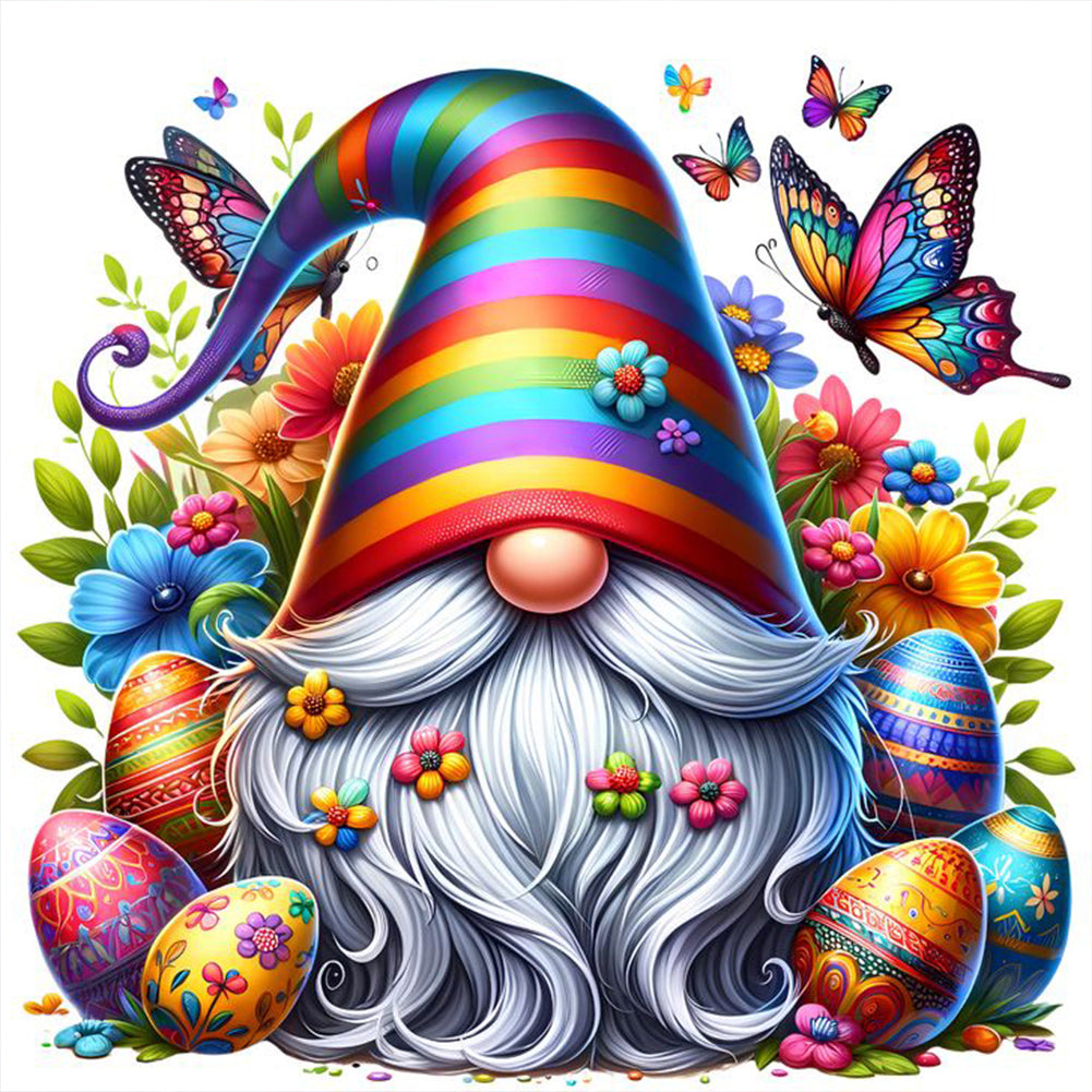 Colorful Gnomes And Easter Eggs 30*30CM(Canvas) Full Round Drill Diamond Painting