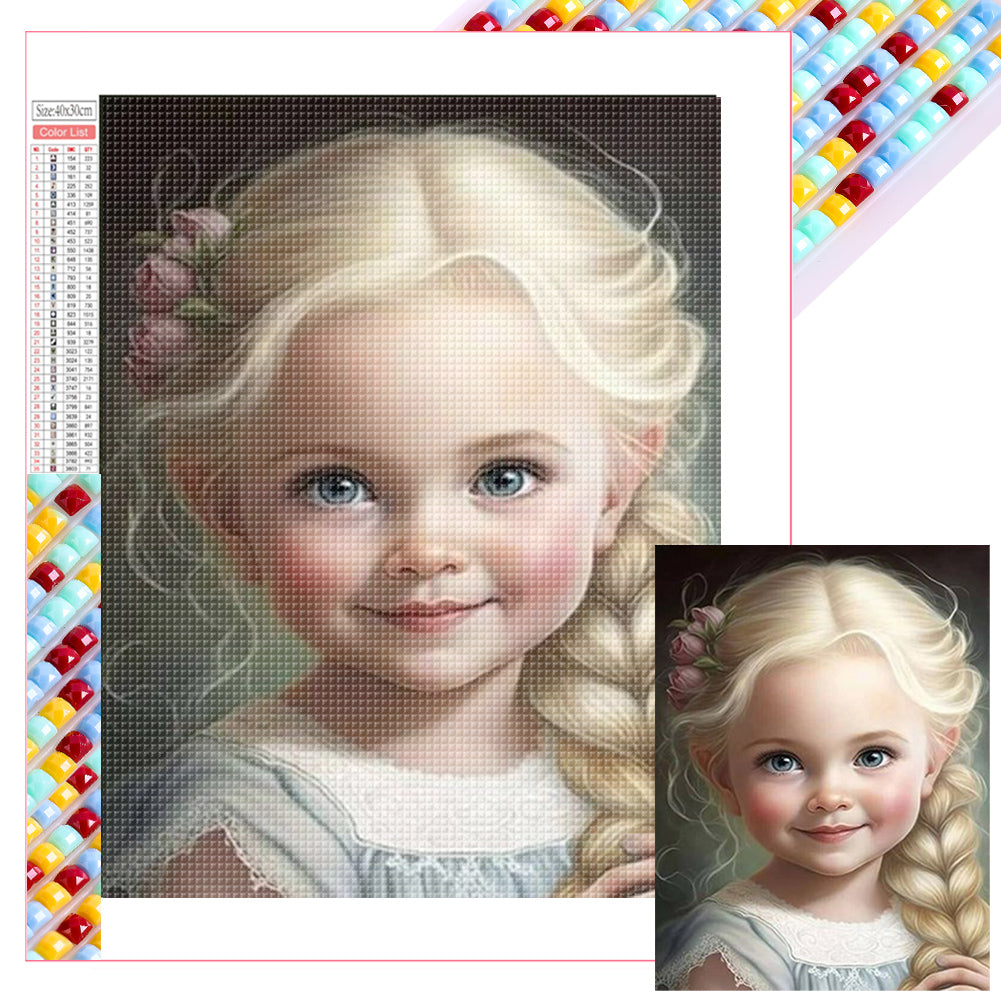 Little Girl 30*40CM(Picture) Full Square Drill Diamond Painting