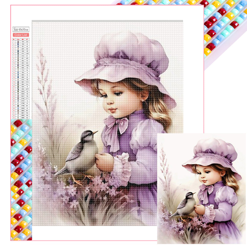 Little Girl 40*50CM(Picture) Full Square Drill Diamond Painting