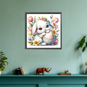 Lop-Eared Rabbit And Easter Eggs 30*30CM(Canvas) Full Round Drill Diamond Painting