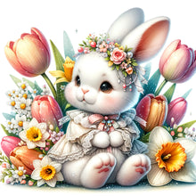 Load image into Gallery viewer, Flowers And Elegant Bunny 30*30CM(Canvas) Full Round Drill Diamond Painting
