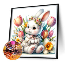 Load image into Gallery viewer, Flowers And Elegant Bunny 30*30CM(Canvas) Full Round Drill Diamond Painting
