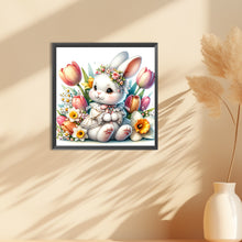 Load image into Gallery viewer, Flowers And Elegant Bunny 30*30CM(Canvas) Full Round Drill Diamond Painting
