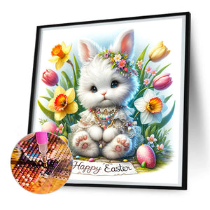 Happy Easter Bunny 30*30CM(Canvas) Full Round Drill Diamond Painting