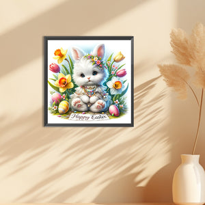 Happy Easter Bunny 30*30CM(Canvas) Full Round Drill Diamond Painting