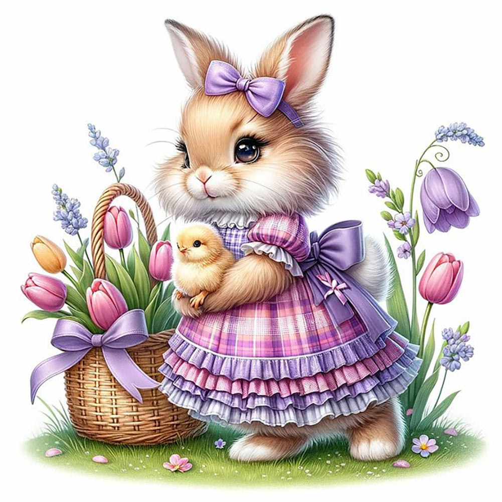 Cartoon Bunny 30*30CM(Canvas) Full Round Drill Diamond Painting