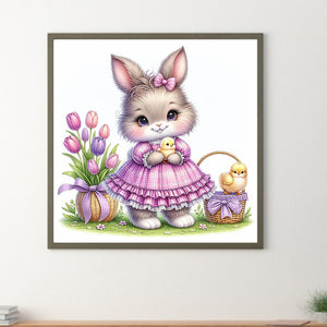 Cartoon Bunny 30*30CM(Canvas) Full Round Drill Diamond Painting