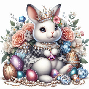 Jewelry Bunny 30*30CM(Canvas) Full Round Drill Diamond Painting