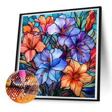 Load image into Gallery viewer, Glass Painting Colorful Flowers 30*30CM(Canvas) Full Round Drill Diamond Painting
