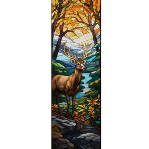 Glass Painting-Deer In The Forest - 30*80CM 11CT Stamped Cross Stitch