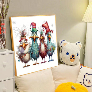 Funny Chicken 40*40CM(Canvas) Full Round Drill Diamond Painting
