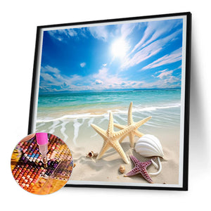 Beach Starfish 30*30CM(Canvas) Full Round Drill Diamond Painting