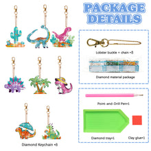 Load image into Gallery viewer, 8Pcs Double Side Animal Mermaid Full Drill Keyring Diamond Painting Art Keychain
