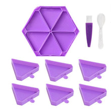 Load image into Gallery viewer, Large Capacity DIY Hexagonal Diamond Painting Tray Kit with Spoon Brush (Purple)
