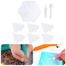 Load image into Gallery viewer, Large Capacity DIY Hexagonal Diamond Painting Tray Kit with Spoon Brush (Clear)
