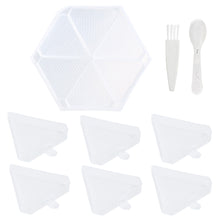 Load image into Gallery viewer, Large Capacity DIY Hexagonal Diamond Painting Tray Kit with Spoon Brush (Clear)

