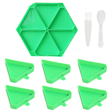 Load image into Gallery viewer, Large Capacity DIY Hexagonal Diamond Painting Tray Kit with Spoon Brush (Green)
