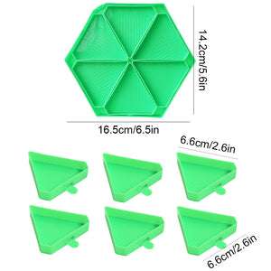 Large Capacity DIY Hexagonal Diamond Painting Tray Kit with Spoon Brush (Green)