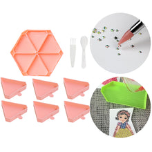 Load image into Gallery viewer, Large Capacity DIY Hexagonal Diamond Painting Tray Kit with Spoon Brush (Pink)
