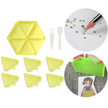 Load image into Gallery viewer, Large Capacity DIY Hexagonal Diamond Painting Tray Kit with Spoon Brush (Yellow)
