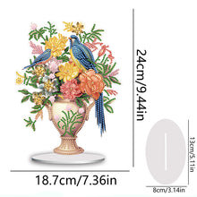 Load image into Gallery viewer, Acrylic Bird Flower Vase Desktop Diamond Painting Art Kits for Home Office Decor
