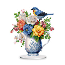 Load image into Gallery viewer, Acrylic Bird Flower Vase Desktop Diamond Painting Art Kits for Home Office Decor
