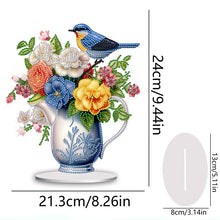 Load image into Gallery viewer, Acrylic Bird Flower Vase Desktop Diamond Painting Art Kits for Home Office Decor
