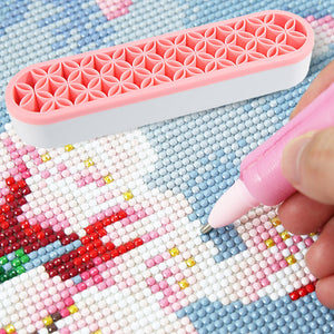 Diamond Painting Pen Holder Cosmetic Storage Box Desktop Brush Holder (Pink)