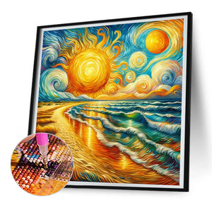 The Seaside Through Van Gogh'S Eyes 30*30CM(Canvas) Full Round Drill Diamond Painting