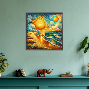 The Seaside Through Van Gogh'S Eyes 30*30CM(Canvas) Full Round Drill Diamond Painting