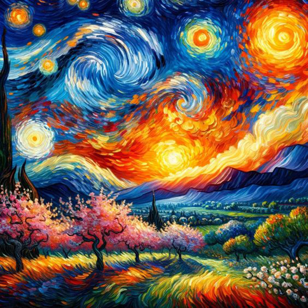 The Scenery Through Van Gogh'S Eyes 30*30CM(Canvas) Full Round Drill Diamond Painting