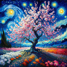 Load image into Gallery viewer, Van Gogh&#39;S Cherry Blossoms Under The Moon 30*30CM(Canvas) Full Round Drill Diamond Painting
