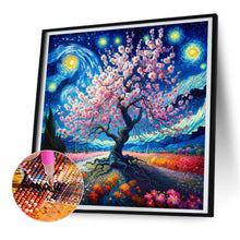 Load image into Gallery viewer, Van Gogh&#39;S Cherry Blossoms Under The Moon 30*30CM(Canvas) Full Round Drill Diamond Painting
