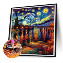 Load image into Gallery viewer, Lake Under The Stars In Van Gogh&#39;S Eyes 30*30CM(Canvas) Full Round Drill Diamond Painting
