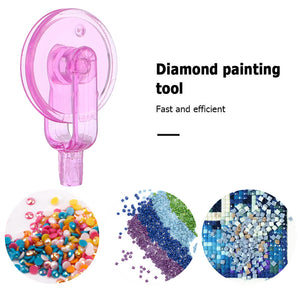 5 Pcs Diamond Paintng Art Wheel with 2Pcs Diamond Painting Glue Clay (Pink)