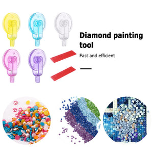 5Pcs Diamond Paintng Art Wheel with 2Pcs Diamond Painting Glue Clay(Mixed Color)