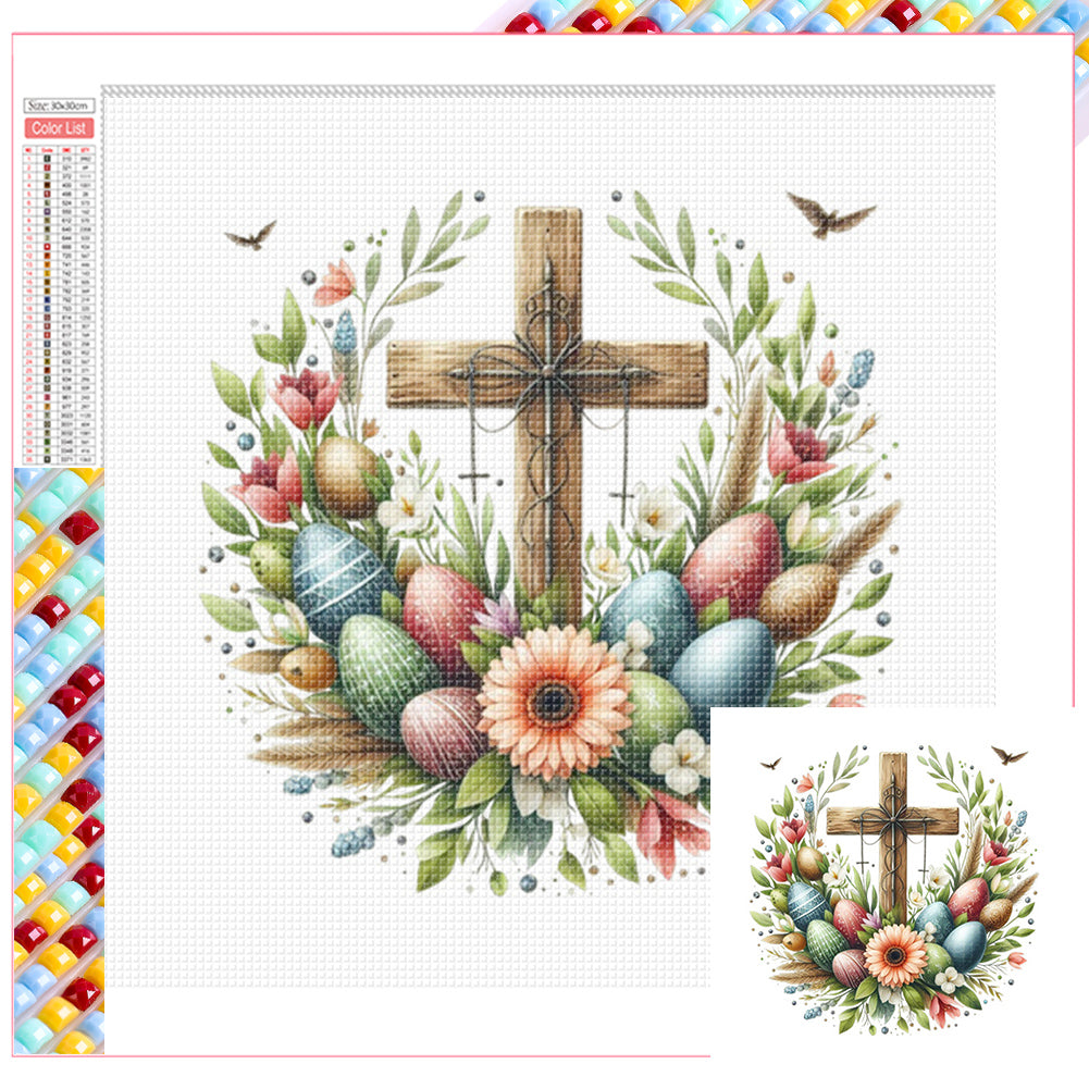 Easter Cross 30*30CM(Picture) Full Square Drill Diamond Painting