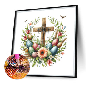 Easter Cross 30*30CM(Picture) Full Square Drill Diamond Painting