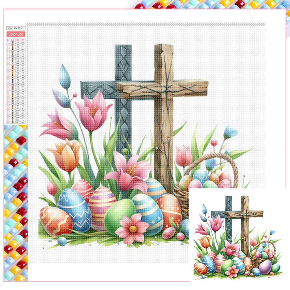 Easter Cross 30*30CM(Picture) Full Square Drill Diamond Painting