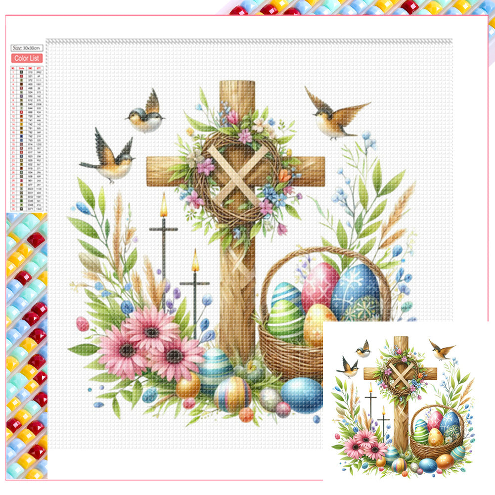 Easter Cross 30*30CM(Picture) Full Square Drill Diamond Painting