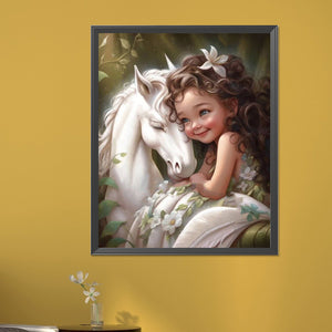 Little Girl And Horse 40*50CM(Picture) Full Square Drill Diamond Painting