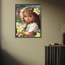 Load image into Gallery viewer, Girl With Flowers 30*40CM(Picture) Full Square Drill Diamond Painting
