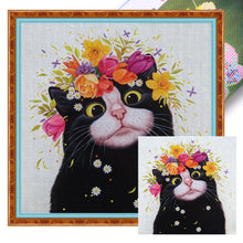 Load image into Gallery viewer, Black Cat - 50*50CM 11CT Stamped Cross Stitch
