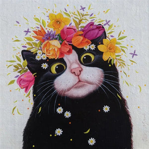 Black Cat - 50*50CM 11CT Stamped Cross Stitch