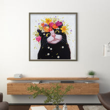 Load image into Gallery viewer, Black Cat - 50*50CM 11CT Stamped Cross Stitch
