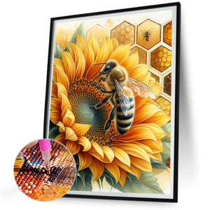 Flower Bee 30*40CM(Canvas) Full Round Drill Diamond Painting