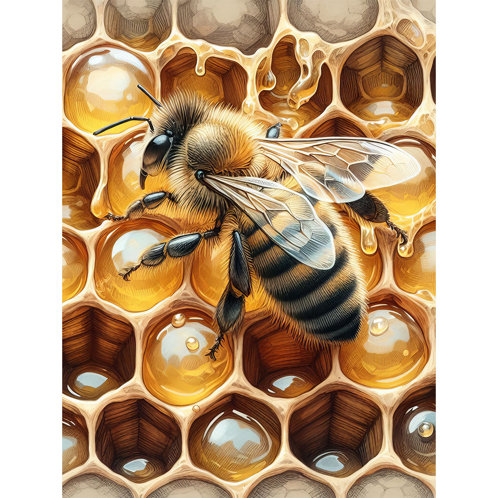 Flower Bee 30*40CM(Canvas) Full Round Drill Diamond Painting