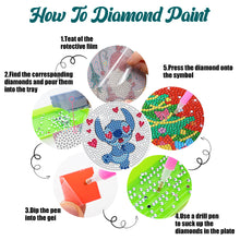 Load image into Gallery viewer, 8 Pcs Stitch Diamond Art Coasters With Holder Diamond Art Painting Coasters Kits
