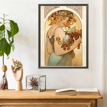 Load image into Gallery viewer, Mucha Girl 30*40CM(Canvas) Full Round Drill Diamond Painting
