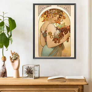 Mucha Girl 30*40CM(Canvas) Full Round Drill Diamond Painting